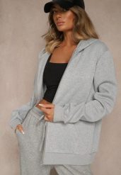 Szara Bluza Rozpinana z Kapturem Ozdobiona Sznurkami Odiola. Szare bluzy damskie Renee, l, z aplikacjami, z jeansu, z kapturem. Za 69.99 zł.
