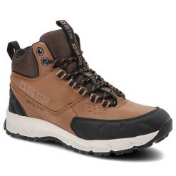 Trekkingi unisex Big Star, skóra ekologiczna połączona z materiałem amortyzowana podeszwa oraz wzmocniony nosek, brązowe, II274453. Brązowe kozaki damskie Big Star, ze skóry ekologicznej, bez obcasa. Za 179.00 zł.