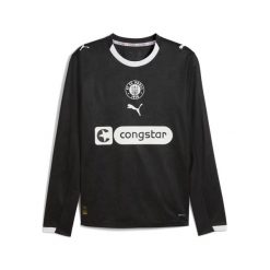 Męska trzecia koszulka FC St. Pauli 25/26 z długim rękawem PUMA Black White. Białe koszulki sportowe męskie Puma, m, bez wzorów, bez kołnierzyka, bez ramiączek, do piłki nożnej. Za 419.00 zł.