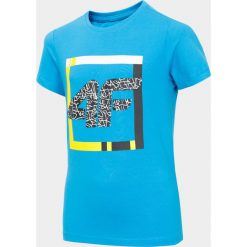 T-shirt chłopięcy (122-164) JTSM202 - niebieski. Niebieskie t-shirty dla chłopców 4F JUNIOR, bez wzorów, z materiału, bez ramiączek. Za 29.99 zł.
