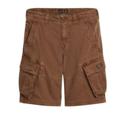 Spodenki cargo Superdry Core. Brązowe szorty męskie Superdry., na lato, s, z aplikacjami, z bawełny, klasyczne. Za 338.10 zł.