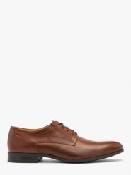 Brązowe sznurowane półbuty wizytowe VESTRO. Brązowe eleganckie półbuty Ryłko, ze skóry, wizytowe, bez zapięcia. Za 479.99 zł.