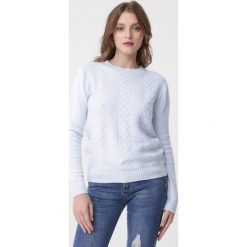 Jasnoniebieski Sweter Evolutive. Swetry damskie Born2be, l, bez wzorów, z jeansu, klasyczne, bez kołnierzyka, bez ramiączek, długie, bez kaptura. Za 59.99 zł.