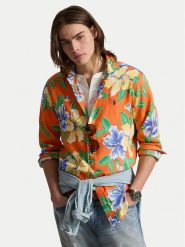 Polo Ralph Lauren Koszula 710B14226001 Pomarańczowy Classic Fit. Brązowe koszule męskie Polo Ralph Lauren, m, bez wzorów, ze lnu, bez kołnierzyka, bez ramiączek. Za 989.99 zł.