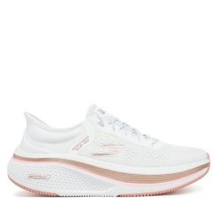 Buty do biegania Skechers. Białe obuwie sportowe damskie Skechers, bez wzorów, do biegania. Za 339.99 zł.