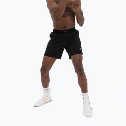 Spodenki treningowe męskie BOXRAW Valdes 7". Czarne krótkie spodenki sportowe męskie BOXRAW, l, bez wzorów, z elastanu, na fitness i siłownię. Za 149.99 zł.