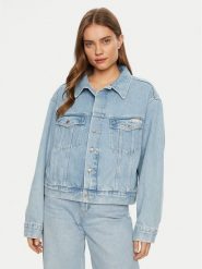 Calvin Klein Jeans Kurtka jeansowa J20J224548 Niebieski Boxy Fit. Niebieskie kurtki damskie Calvin Klein Jeans, l, bez wzorów, z bawełny, bez kaptura. Za 359.99 zł.