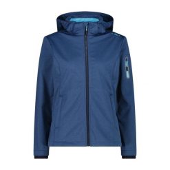 Damska kurtka turystyczna z kapturem CMP. Niebieskie kurtki sportowe damskie CMP, bez wzorów, z kapturem, trekkingowe. Za 382.50 zł.