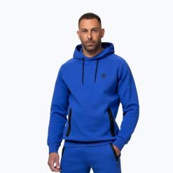 Bluza męska Pitbull Dogwood Hooded Sweatshirt. Niebieskie bluzy sportowe męskie PITBULL, m, bez wzorów, z bawełny, bez kaptura, na fitness i siłownię. Za 279.99 zł.