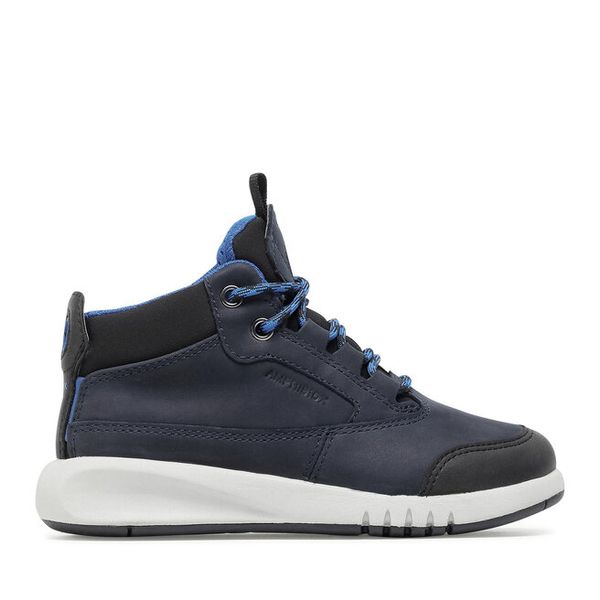 Sneakersy Geox. Niebieskie trampki i tenisówki chłopięce Geox, bez wzorów, bez zapięcia. Za 389.99 zł.