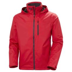 Kurtka przeciwdeszczowa męska Helly Hansen Crew Hooded Jacket 2.0. Czerwone kurtki męskie Helly Hansen, m, bez wzorów, sportowe, bez kaptura. Za 618.99 zł.