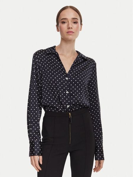 Guess Koszula W6YH23 W2946 Granatowy Regular Fit. Niebieskie bluzki damskie Guess, xs, z aplikacjami, bez kołnierzyka, bez ramiączek. Za 344.99 zł.
