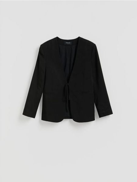Marynarka z lyocellem - czarny. Czarne żakiety damskie Reserved, l, bez wzorów, z lyocellu. Za 179.99 zł.