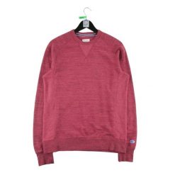 Męska czerwona bluza. Czerwone bluzy sportowe męskie Champion, l, bez wzorów, z materiału, bez kaptura, na fitness i siłownię. Za 85.16 zł.