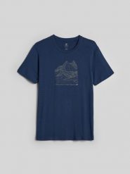 4F Koszulka trekkingowa z włókna bambusowego męska - denim XXL. Koszulki sportowe męskie 4f, m, bez wzorów, z denimu, klasyczne, bez kołnierzyka. Za 119.99 zł.