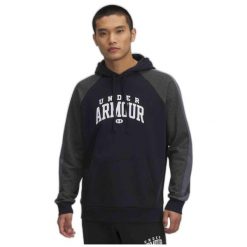 Bluza Under Armour Rival Fleece HBR Logo Hoodie. Czarne bluzy sportowe męskie Under Armour, m, bez wzorów, z kapturem, na fitness i siłownię. Za 149.99 zł.