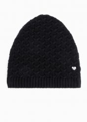 Czapka z domieszką kaszmiru. Czarne czapki i kapelusze damskie bonprix, z aplikacjami, z kaszmiru, eleganckie. Za 57.99 zł.