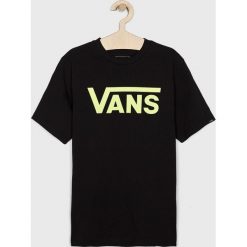 Vans - T-shirt dziecięcy 122 - 174 cm. Czarne t-shirty dla chłopców Vans, bez wzorów, z bawełny, bez ramiączek. Za 79.90 zł.