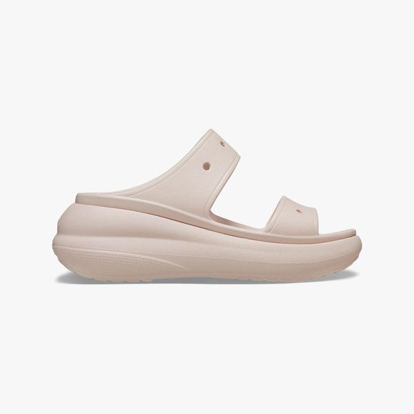 Sandały damskie na platformie Crocs CRUSH. Brązowe klapki damskie Crocs, bez wzorów, sportowe, bez obcasa, na platformie. W wyprzedaży za 219.00 zł.