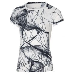 Koszulka do biegania damska Mizuno Aero. Białe koszulki sportowe damskie Mizuno, l, bez wzorów, z materiału, bez kołnierzyka, bez ramiączek, do biegania. Za 109.99 zł.