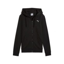 Damska bluza z kapturem zapinana na zamek Puma Essential Fleece. Czarne bluzy damskie Puma, bez wzorów, z kapturem. Za 259.50 zł.