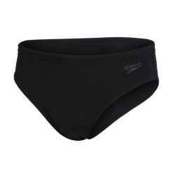 Slipy kąpielówki dla dzieci Speedo Essential. Czarne kąpielówki dla chłopców Speedo, bez wzorów, z materiału. Za 48.99 zł.