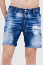 DSQUARED2 Jeansowe szorty męskie. Niebieskie szorty męskie Dsquared2, m, bez wzorów, z jeansu, marine. W wyprzedaży za 1,399.99 zł.