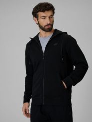 4F Bluza dresowa regular z kapturem męska - czarna XXL. Czarne bluzy męskie 4f, m, bez wzorów, z bawełny, z kapturem. Za 169.99 zł.