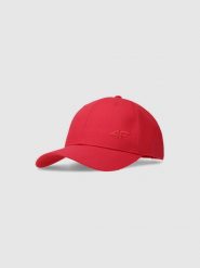 4F Czapka z daszkiem strapback uniseks - czerwona S/M. Czerwone czapki i kapelusze damskie 4f, na lato, bez wzorów, z bawełny, sportowe. W wyprzedaży za 39.99 zł.