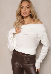 Jasnobeżowy Sweter z Dekoltem Opuszczonym na Ramiona Parila. Brązowe swetry damskie Renee, m, bez wzorów, casualowe, bez kołnierzyka, bez ramiączek, długie, bez kaptura. Za 99.99 zł.