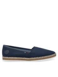 Rieker Espadryle M2278-14 Granatowy. Niebieskie espadryle damskie Rieker, bez wzorów, z materiału, bez obcasa, bez zapięcia. Za 269.99 zł.