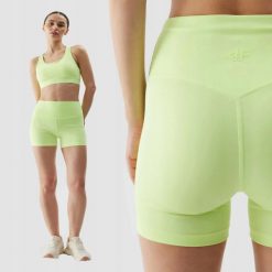 SPODENKI DAMSKIE 4F TRENINGOWE LEGGINSY KRÓTKIE KOLARKI KRÓTKIE KOLOR ZIELONY. Zielone legginsy damskie 4f, l, bez wzorów, z materiału, krótkie, do biegania. Za 99.99 zł.