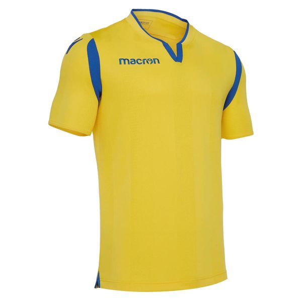Koszulka Macron toli. Niebieskie koszulki sportowe męskie Macron, m, bez wzorów, z jersey, bez kołnierzyka, bez ramiączek, do piłki nożnej. Za 168.40 zł.