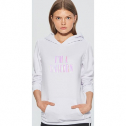 Bluza z motywem jednorożca - Biały. Białe bluzy damskie Cropp. Za 99.99 zł.