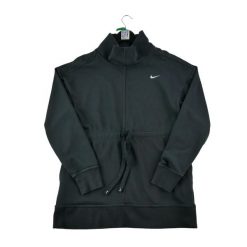 Second life - Damski Sweter Dri-Fit w Kolorze Czarnym - Stan bardzo dobry. Czarne bluzy sportowe damskie Nike, bez wzorów, sportowe, bez kołnierzyka, bez ramiączek, bez kaptura. Za 127.76 zł.