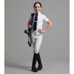 Dziewczęca koszulka do jazdy konnej Premier Equine Luciana. Białe t-shirty i topy dla dziewczynek PREMIER EQUINE, bez wzorów, z bawełny, bez ramiączek. Za 325.50 zł.