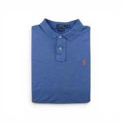 Polo Ralph Lauren koszulka polo męska z krótkim rękawem. Niebieskie koszulki polo męskie Ralph Lauren, l, bez wzorów, z materiału, eleganckie, bez ramiączek. Za 127.76 zł.