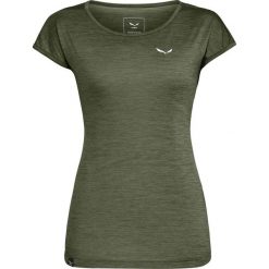 Koszulka trekkingowa damska Puez Melange Dry Ss Tee Women. Zielone koszulki sportowe damskie Salewa, s, bez wzorów, bez kołnierzyka, bez ramiączek. Za 148.75 zł.