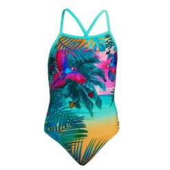 Strój kąpielowy dziewczęcy Funkita The Beach Straped In. Czerwone stroje kąpielowe dla dziewczynek FUNKITA, bez wzorów, z dzianiny. Za 169.00 zł.