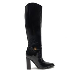 Kozaki Guess. Czarne kozaki damskie Guess, bez obcasa, na słupku. Za 1,259.00 zł.
