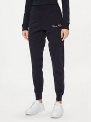 Tommy Hilfiger Spodnie dresowe Script Graphic WW0WW40347 Granatowy Regular Fit. Niebieskie spodnie dresowe damskie Tommy Hilfiger, xs, bez wzorów, z bawełny. Za 639.99 zł.