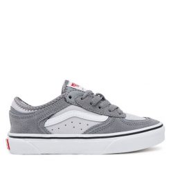 Sneakersy Vans. Szare trampki i tenisówki chłopięce Vans, bez wzorów, bez zapięcia. Za 149.99 zł.