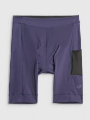 4F Spodenki kolarskie z żelową wkładką męskie - granatowe XXL. Niebieskie szorty męskie 4f, m, bez wzorów, z materiału. Za 249.99 zł.