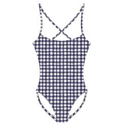 Kostium kąpielowy jednoczęściowy surfingowy dla dzieci Decathlon Hanalei. Niebieskie stroje kąpielowe dla dziewczynek Decathlon, bez wzorów, z elastanu. Za 39.99 zł.