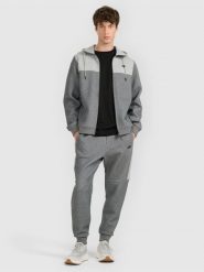 4F Spodnie dresowe joggery męskie - szare M. Szare spodnie sportowe męskie 4f, m, bez wzorów, z dresówki, na fitness i siłownię. Za 159.99 zł.