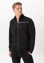 Bluza ze stójką B-LUNOS. Czarne bluzy męskie Volcano, m, bez wzorów, z bawełny, bez kaptura. Za 189.99 zł.