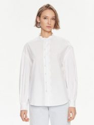 TWINSET Koszula 241TP2080 Biały Relaxed Fit. Białe bluzki damskie Twinset, bez wzorów, z bawełny, bez kołnierzyka, bez ramiączek. Za 459.99 zł.