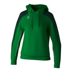 Bluza damska z kapturem Erima Evo Star. Zielone bluzy damskie Erima, na zimę, bez wzorów, z materiału, retro, bez kołnierzyka, bez ramiączek, z kapturem. Za 242.00 zł.