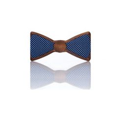 Cosmic – Drewniana Mucha Granatowa w Kropki. Niebieskie krawaty i muchy Woodenlife, w kropki, z bawełny. Za 99.00 zł.
