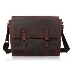 Torba skórzana męska na ramię na laptopa brązowa vintage Paolo Peruzzi SL-09-BR. Brązowe torby na laptopa męskie bez wzorów, z materiału. Za 329.00 zł.